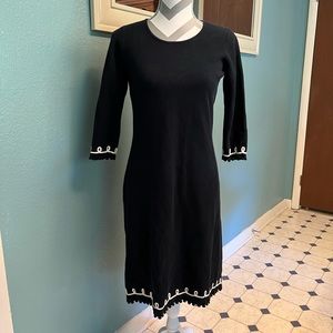 Hanna Andersson Navy Sweater Dress with White Trim